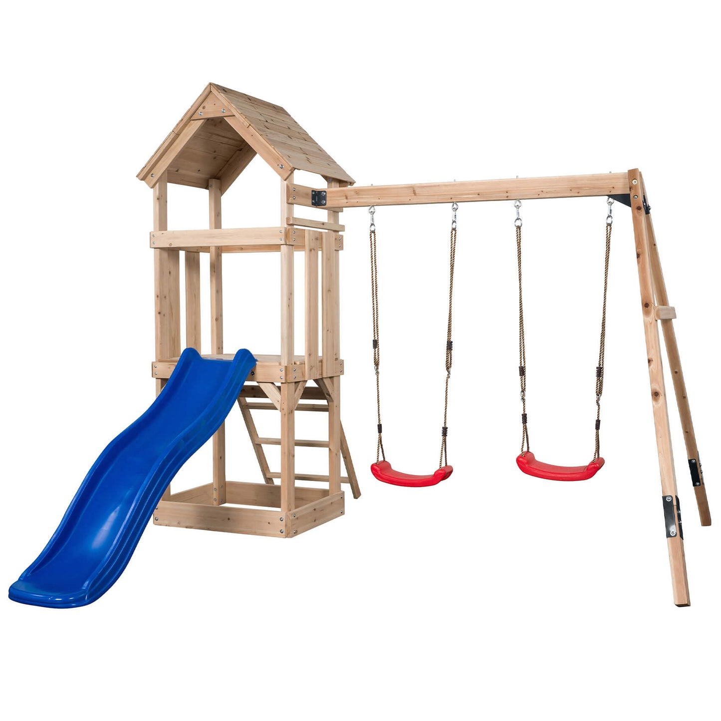 Wooden Tower With Swings & Slide