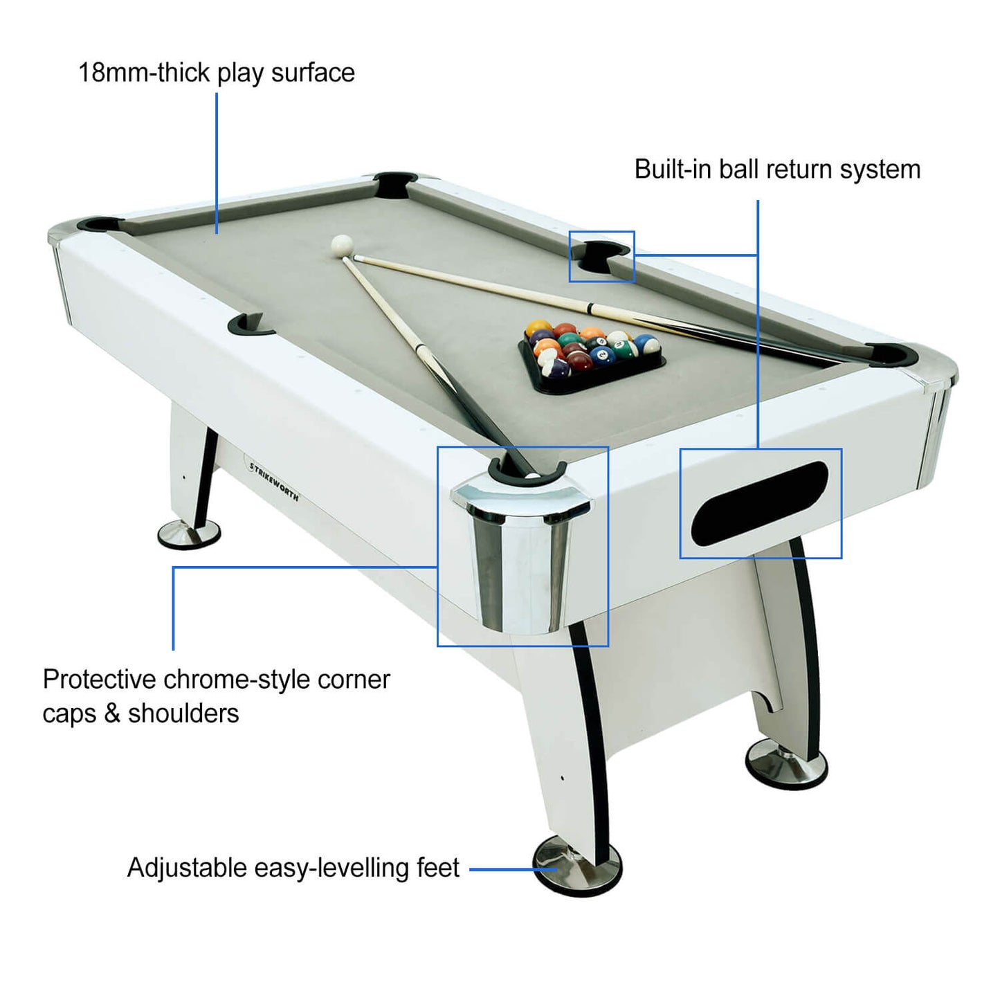 Strikeworth Lynx Pro Pool Table - 6ft/7ft