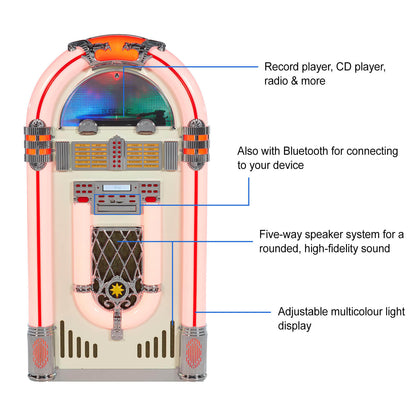 Retro 128V Retro Bluetooth CD & Vinyl XL Jukebox