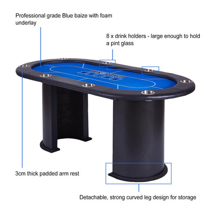 Tekscore Pro Curved Leg 6ft Poker Table