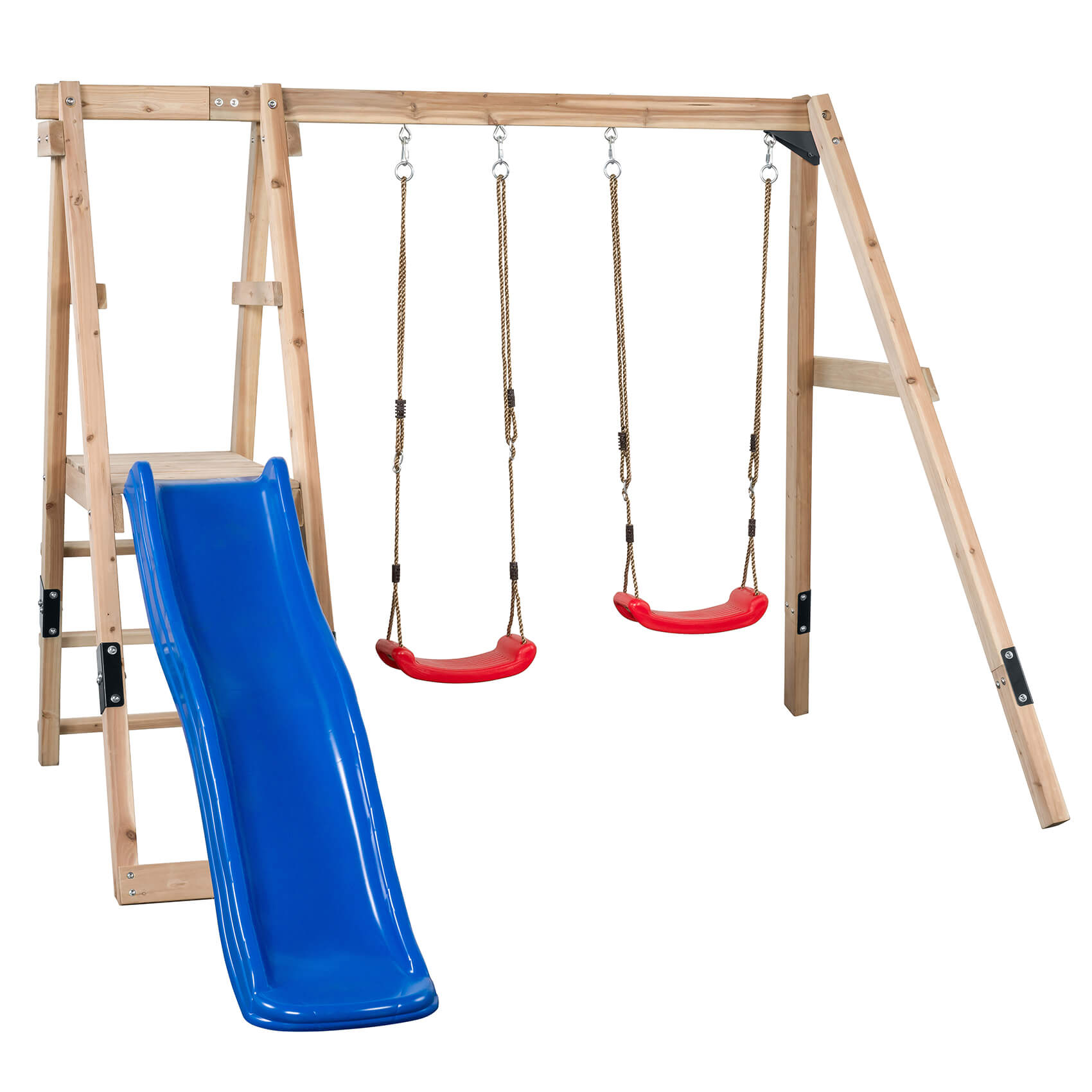 Wooden Tower With Swings & Slide