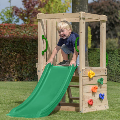 Small Wooden Climbing Frame Tower (W/ Slide)