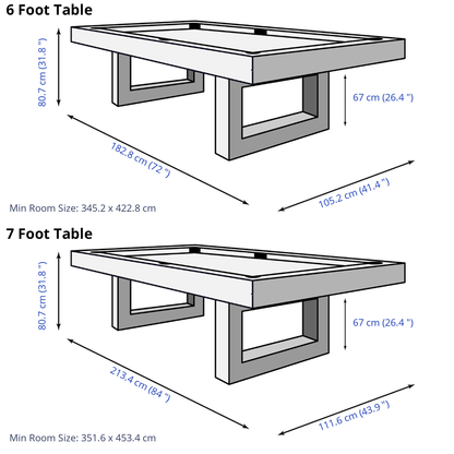 Amalfi Classic Pool Dining Table & Table Tennis Top  - 6ft/7ft