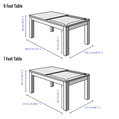 Pureline Pool Dining Table & Tennis Top - 6ft/ 7ft