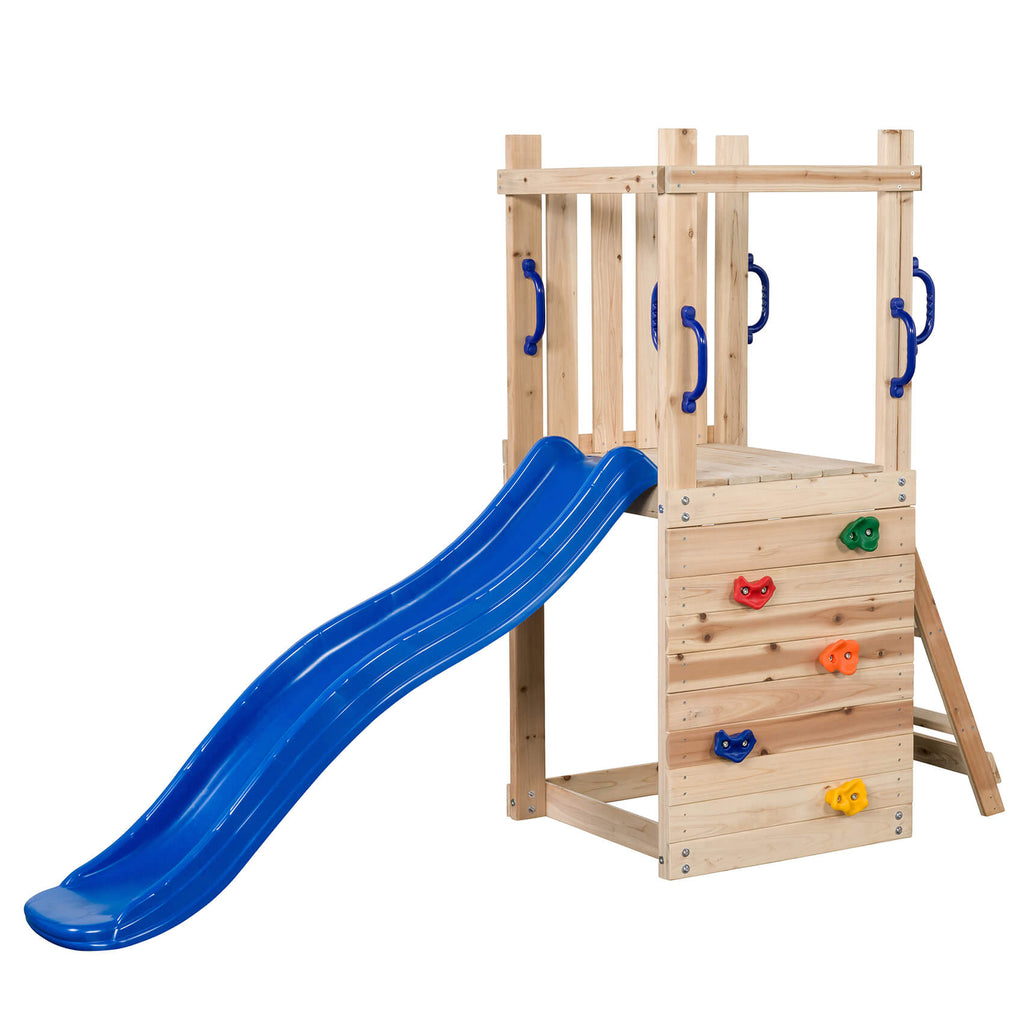 Wooden Climbing Frame Tower With Slide