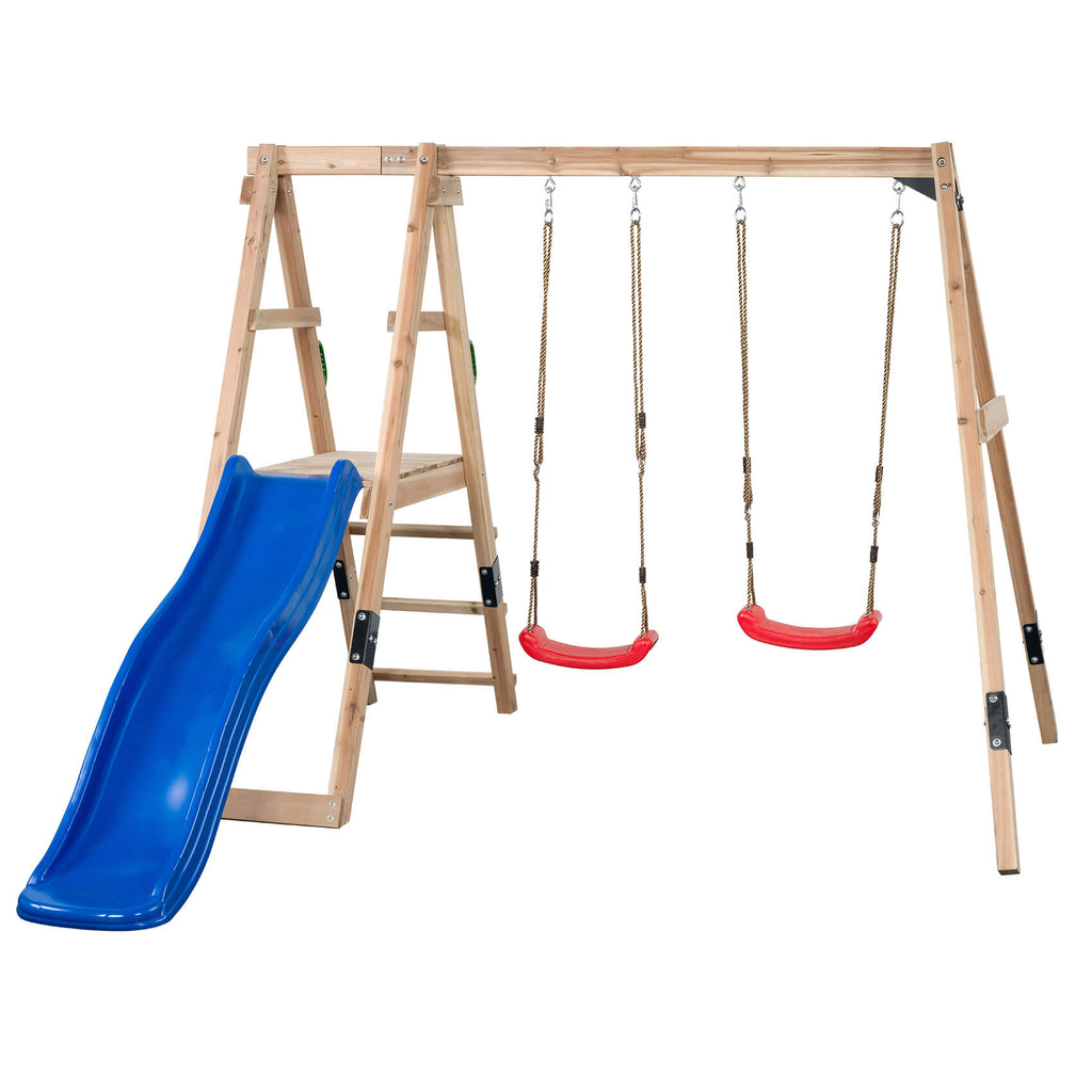 Wooden Tower With Swings & Slide