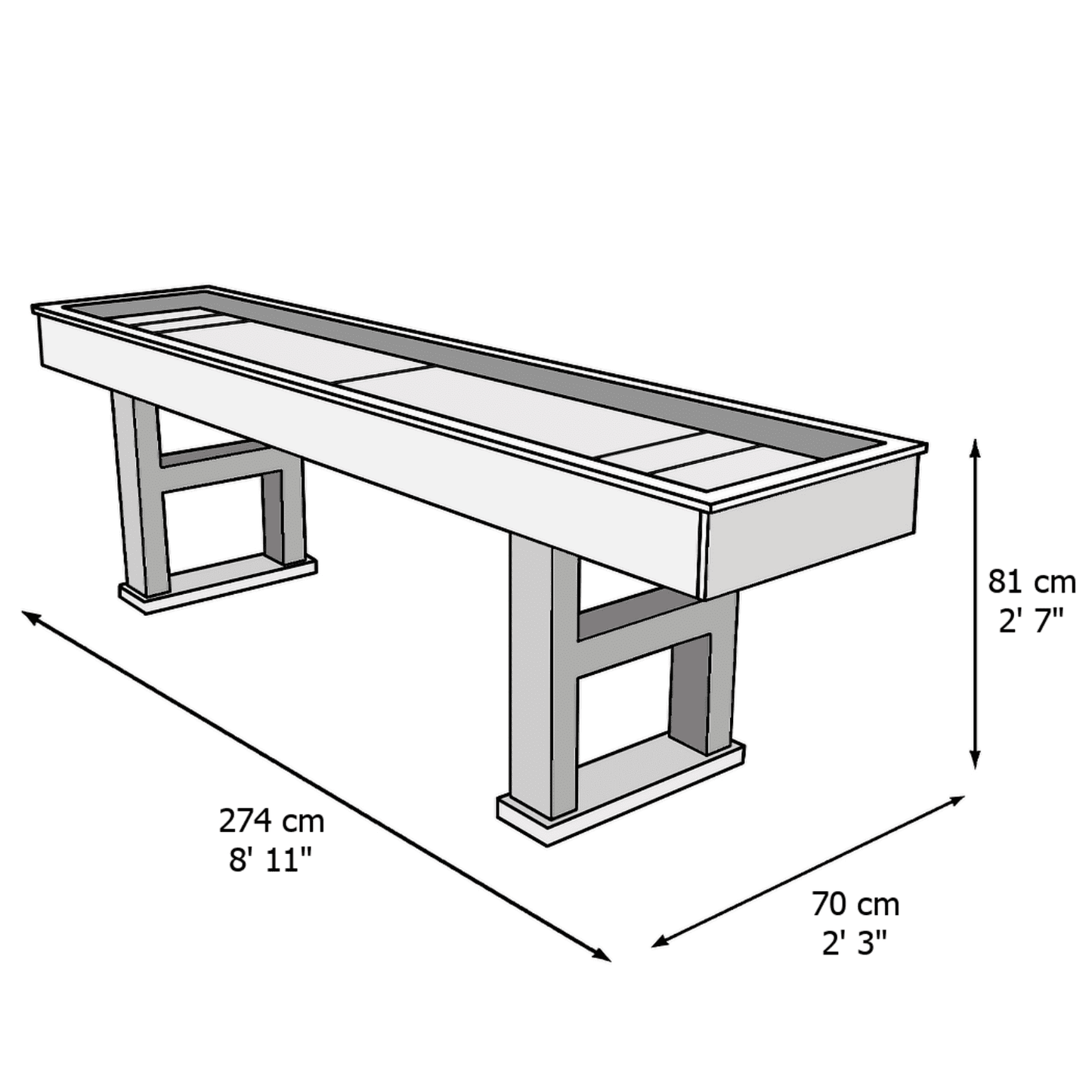 Strikeworth 9ft Home Shuffleboard Table