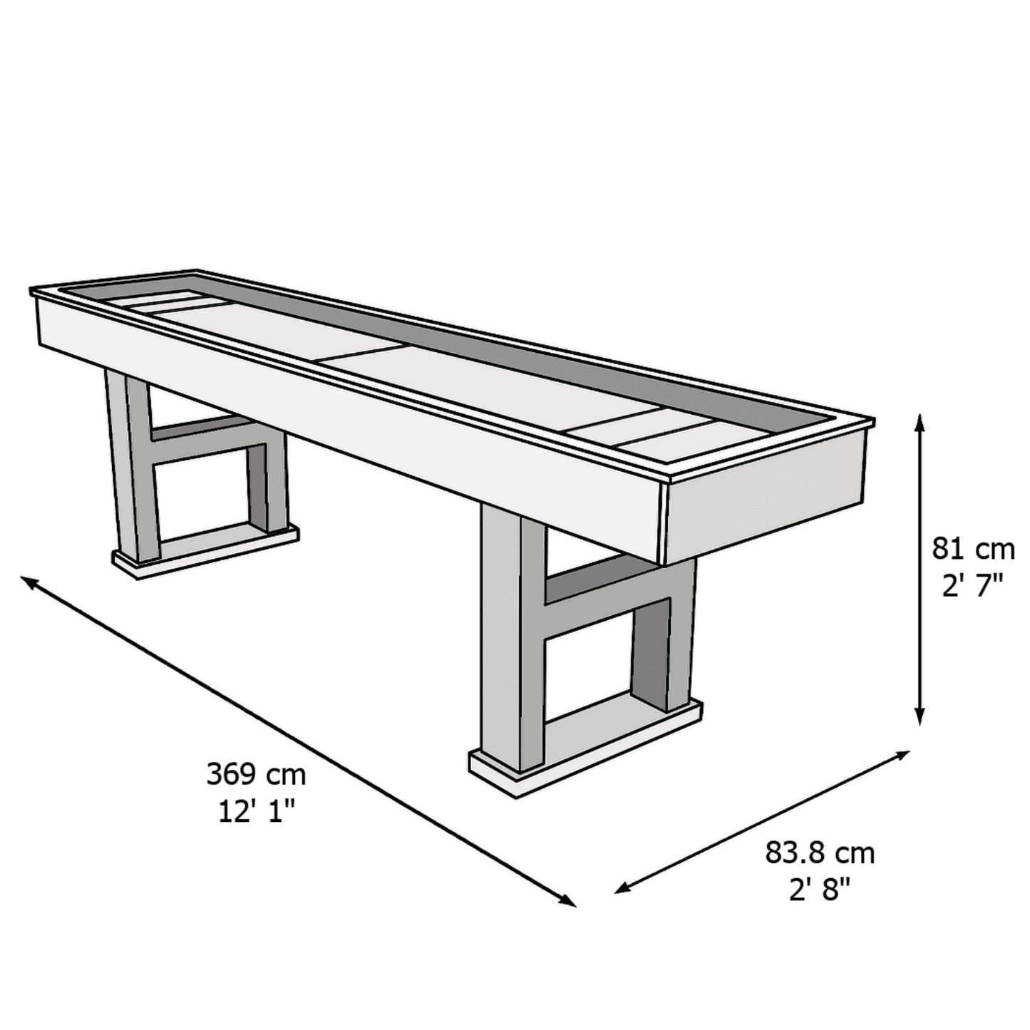 Hamilton 12ft Shuffleboard Table